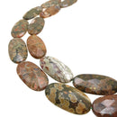 rainforest jasper rhyolite faceted oval beads