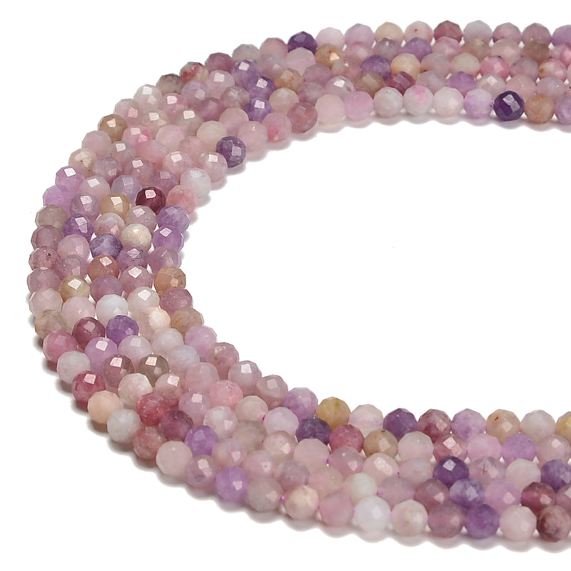 Natural Purple Jade Faceted Round Beads Size 4mm 15.5'' Strand15.5'' Strand