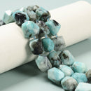 Natural Black Blue Amazonite Nugget Chunk Beads Size 12-14x16-18mm 15.5'' Strand