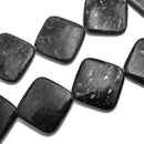 arfvedsonite smooth large flat square beads