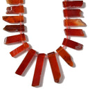 Red Striped Agate Graduated Slab Slice Stick Points Beads 10x25mm-12x45mm 15.5'' Strand