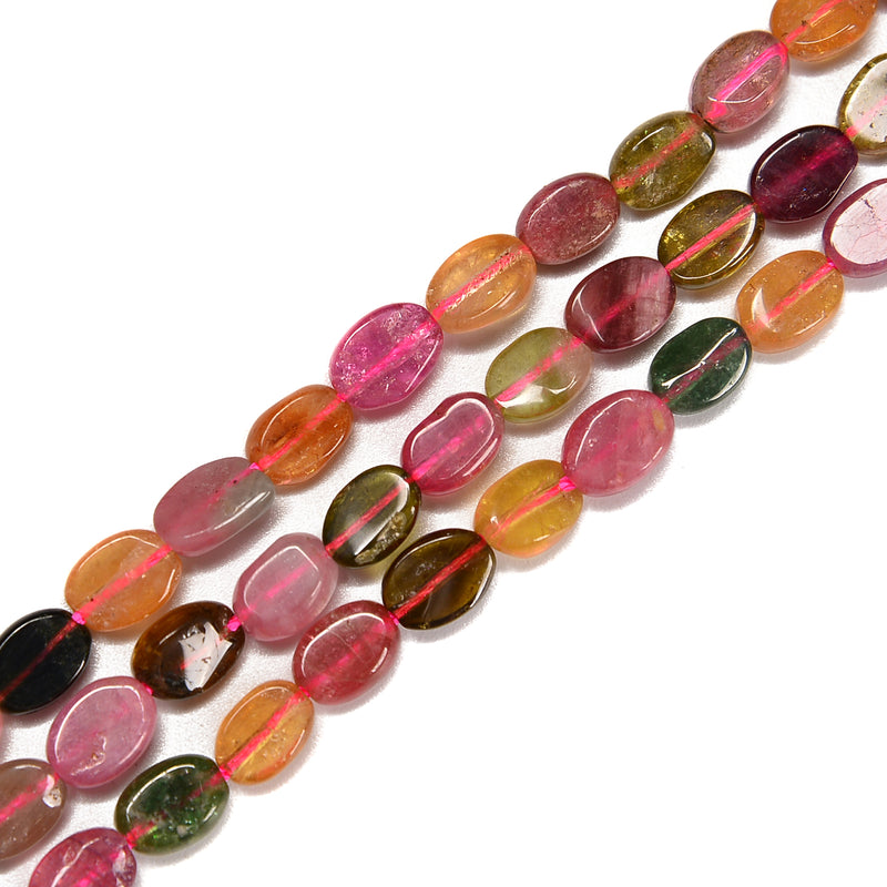 High Quality Multi Color Tourmaline Oval Shape Beads Size 5x7mm 15.5'' Strand