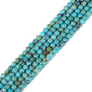 Natural Genuine Blue Turquoise Smooth Round Beads Size 4mm 15.5'' Strand
