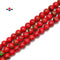 Red Green Splash Printed Glass Smooth Round Beads Size 6mm 8mm 10mm 15.5" Strand