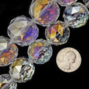 Clear AB Crystal Glass Faceted Balls Chandelier Sun Catcher Beads 24mm 30mm 8"