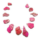 Pink Sea Sediment Jasper Freeform Slab Slice Beads Approx 30x60mm 15.5" Strand
