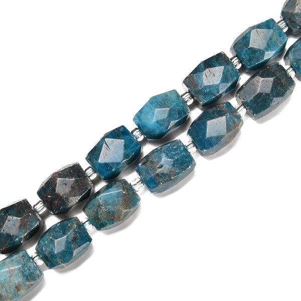 Apatite Faceted Rectangle Cylinder Drum Barrel Beads Size 12x16mm 15.5'' Strand