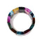 Multi Color Stripe Agate Double Drill Rectangle Bracelet 20x30mm 7.5" Length