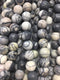 Black Network Silk Stone Spider Web jasper matte round beads