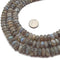 Natural Dark Labradorite Faceted Rondelle Beads Size 5x10mm 15.5" Strand
