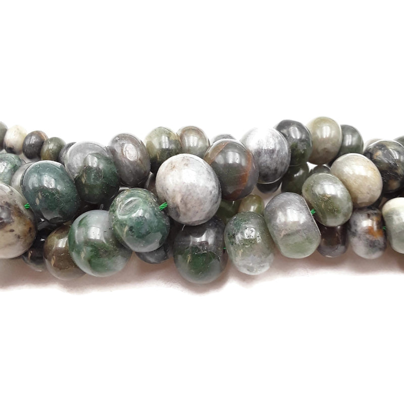 Natural Green Jade Graduated Smooth Rondelle Beads 6-16mm 15.5" Strand