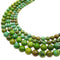 green yellow turquoise faceted round beads