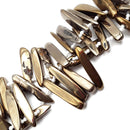 Gold Silver Plated Agate Irregular Slab Slice Stick Points Beads 40-50mm 15.5" Strand