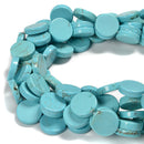 Blue Turquoise Coin Shape Beads Size 16mm 15.5'' Strand