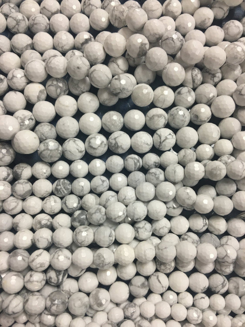 howlite faceted round beads 