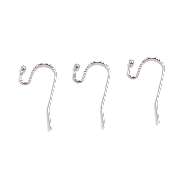 304 Stainless Steel Wire Earring Hooks Size 14x20mm 80 Pieces Per Bag