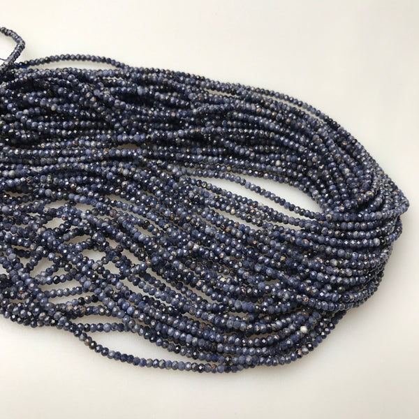 natural sapphire faceted rondelle beads 