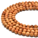 golden sandalwood smooth round beads