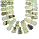 prehnite graduated faceted trapezoid beads