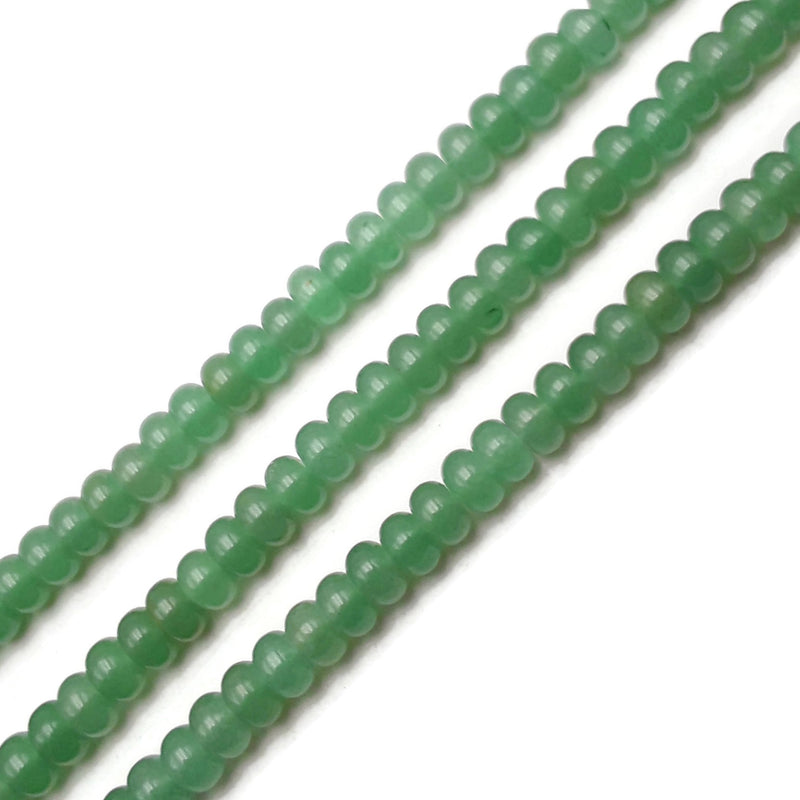 Green Aventurine Smooth Rondelle Beads 5x8mm 15.5" Strand