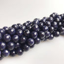 blue sandstone faceted round beads