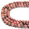 Natural Multi Color Rhodonite Smooth Round Beads Size 6mm 8mm 10mm 15.5'' Strand
