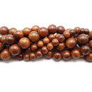 Red Wood Smooth Round Beads Size 6mm 8mm 10mm 15.5'' Strand