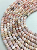 natural pink opal faceted rondelle beads 
