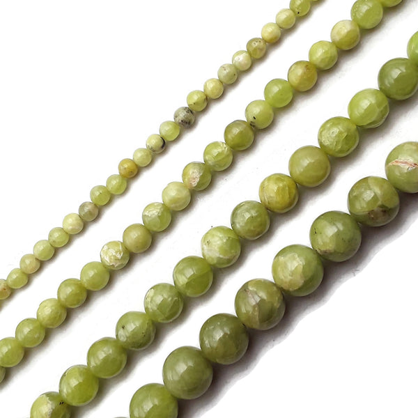 Green Peridot Smooth Round Beads Size 4mm 6mm 8mm 10mm 15.5'' Strand