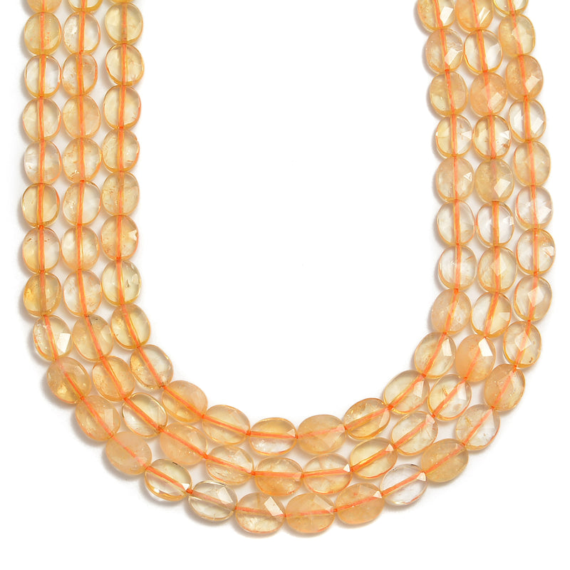 natural citrine faceted oval beads 
