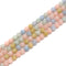 2.0mm Large Hole Natural Morganite Smooth Round Beads Size 8mm 10mm 15.5" Strand