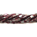 Natural Garnet Irregular Faceted Nugget Slice Beads Approx 4x6mm 15.5" Strand