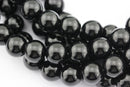 black onyx smooth round beads