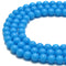 Bright Blue Glass Beads Smooth Round Beads 6mm 8mm 10mm 15.5" Strand