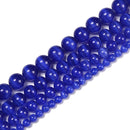 Royal Blue Cat's Eye Smooth Round Beads Size 6mm 8mm 10mm 12mm 15.5'' Strand