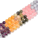 Natural Light Chakra Gemstone Smooth Round Beads Size 6mm 8mm 10mm 15.5'' Strand