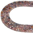 Natural Ruby & Sapphire Faceted Cube Beads Size 4-5mm 15.5'' Strand