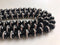 black onyx with one line rhinestone round beads