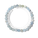 Multi Color Aquamarine Smooth Round Beaded Bracelet Size 6mm 7.5'' Length