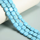Blue Turquoise Smooth Square Beads Size 10mm 15.5'' Strand