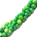 peacock serpentine smooth round beads