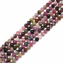 Natural Multi Color Tourmaline Smooth Round Beads Size 5mm 15.5'' Strand
