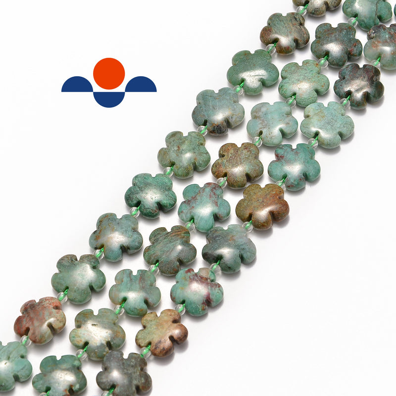 green jasper flower shape beads