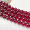 red ruby dyed quartz smooth round beads
