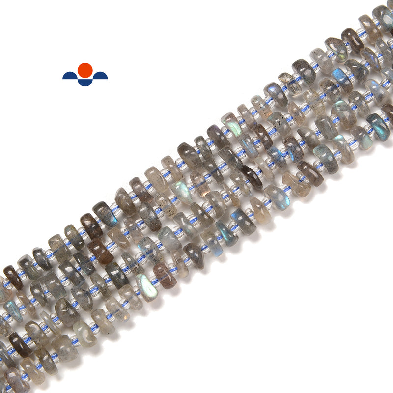 Natural Labradorite Pebble Nugget Slice Chips Beads Size 6-7mm 15.5'' Strand