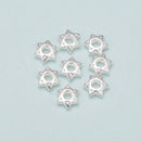 925 Sterling Silver Hollow Star Beads Size 4x10mm 6pcs per Bag