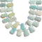 amazonite graduated faceted trapezoid beads