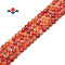 red Striped agate faceted flat shape beads