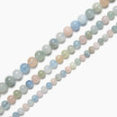 High Grade Multi Color Morganite Smooth Round Beads Size 6mm 8mm 10mm 15.5''Std