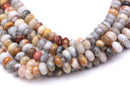 natural crazy agate smooth rondelle beads